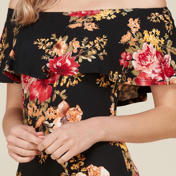 ❤️Last One!❤️Floral off shoulder body con dress - Picture 4 of 4